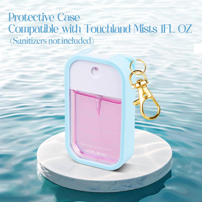 Terpink Silicone Case Compatible With Touchland Hand Sanitizer Spray  Protective Case With Keychain For Power Mist And Glow Mist 1 Fl Oz  Hand Sanitizer Spray Accessory (Blue  1 Pack) - Image 3