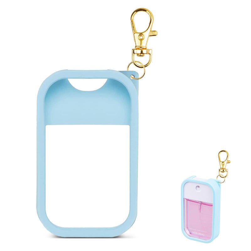 Terpink Silicone Case Compatible With Touchland Hand Sanitizer Spray  Protective Case With Keychain For Power Mist And Glow Mist 1 Fl Oz  Hand Sanitizer Spray Accessory (Blue  1 Pack) - Image 1