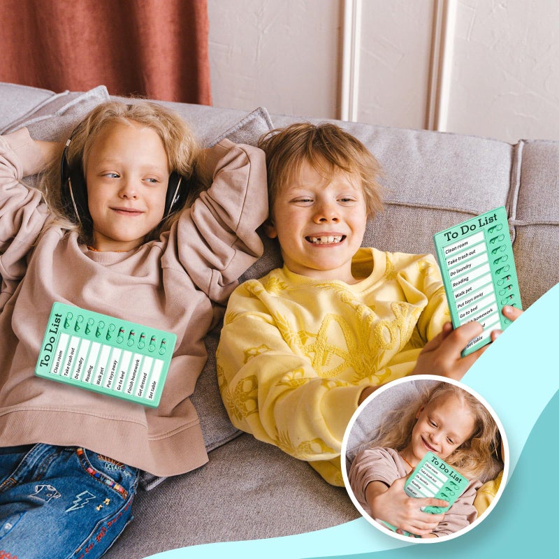 Tsytyst 4 Pieces Chore Chart for Kids Multiple Kids - Sliding Routine Chart: Reusable to Do List, RV Checklist, Planning Board, Visual Schedule, and Reminder (Multicolored) - Image 5