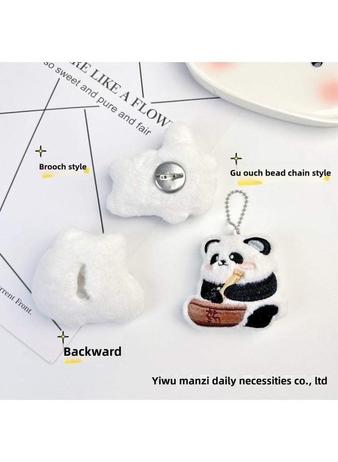 Bamboo Panda Squeaky Pendant Panda Series Brooch Plush Toy Shoes And Hats Clothing Scarf Socks Accessories-Specifications:Pounding Panda-Color:Squeaky Bead Chain Style - Image 3