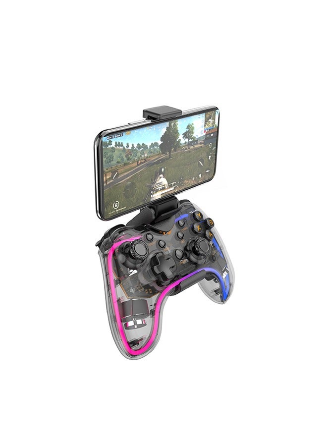 هافيت وحدة تحكم ألعاب لاسلكية، وحدة تحكم RGB مع عصا تحكم 360°، تحكم دقيق، مناسبة لألعاب FPS وسباقات السيارات - Image 1