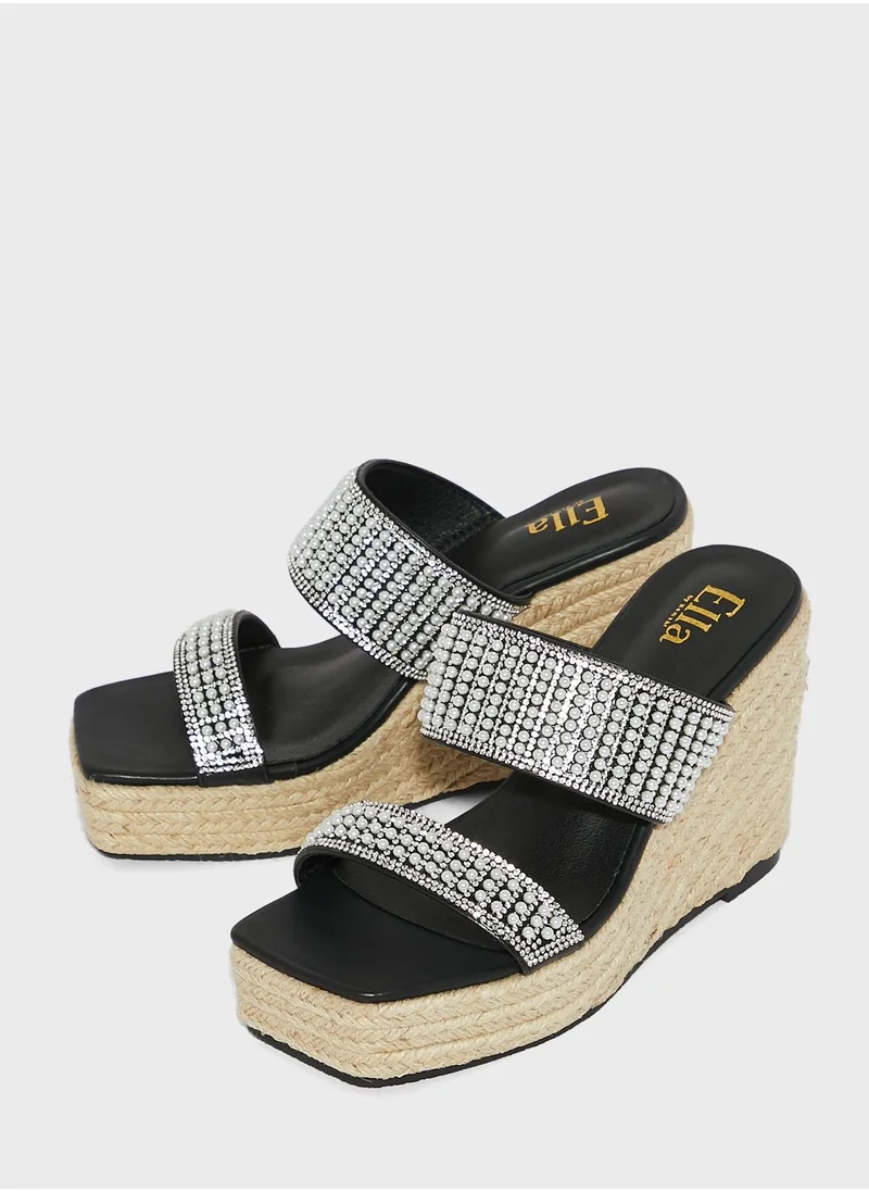 ELLA Jewelled & Embellished  Wedge Sandal