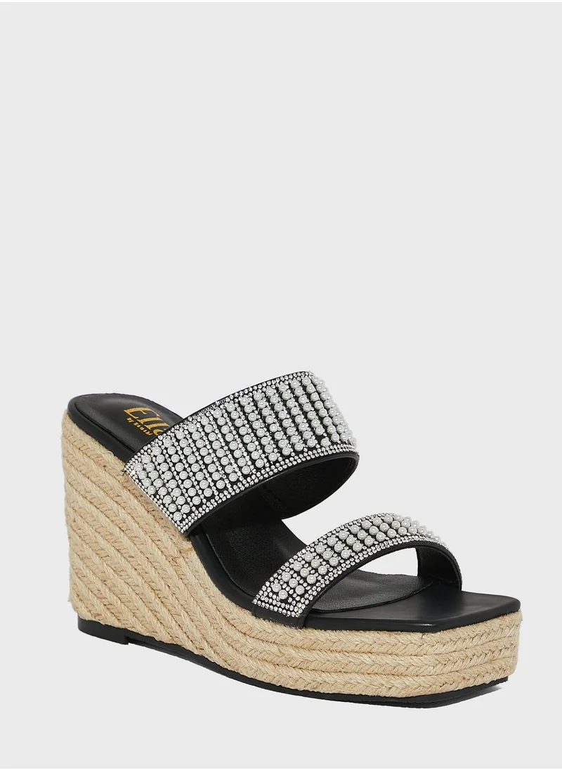 ايلا Jewelled & Embellished  Wedge Sandal