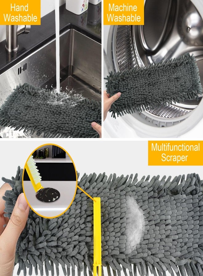 NEWE Dust Mop with Unique 90° Foldable Panel, 52 inches Long Handle Wet Dry Flat Floor Duster Broom with 2 Microfiber and 2 Chenille Pads for Hardwood, Stairs, Vinyl, Tile, Laminate (Yellow) - Image 5