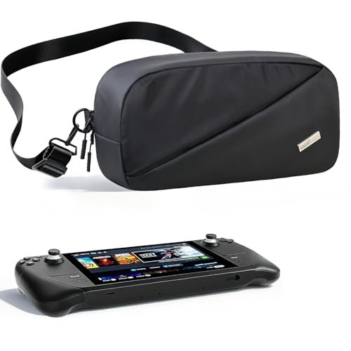 Lacdo Carrying Case for Nintendo Switch 2 Steam Deck OLEDROG Xbox Ally X Storage Portable Bag Protective Crossbody Sling Bag Steamdeck Case Switch 2 Case Bag Fit Console Accessories Black - Image 1