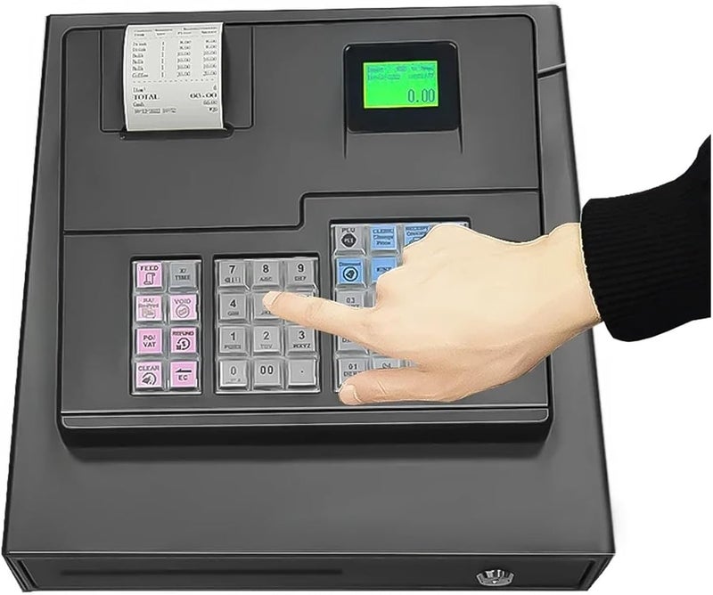 ROOUIO Cash Register, Retail Stores Cash Register, Price Checkout Supermarket Smart POS Machine For Small Business ECR600 - Image 4