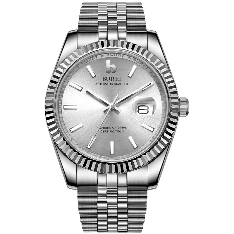 BUREI Mens Automatic Mechanical Watch Luxury Business Waterproof Stainless Steel Watches for Men SelfWinding - Image 2