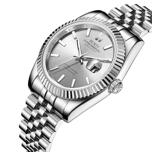 BUREI Mens Automatic Mechanical Watch Luxury Business Waterproof Stainless Steel Watches for Men SelfWinding - Image 3