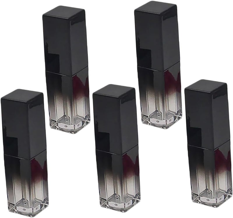 Outanaya 5pcs Square Lip Gloss Tubes Uv Black Gradient Color Empty Refillable Containers for Lightweight and Washable for Travel and Makeup Storage - Image 1