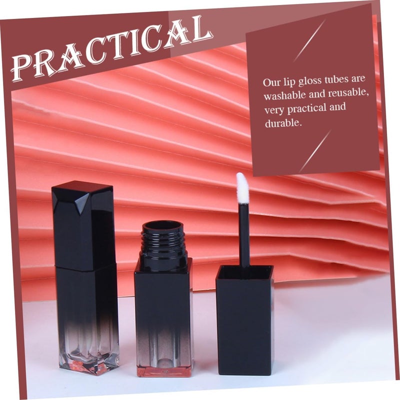 Outanaya 5pcs Square Lip Gloss Tubes Uv Black Gradient Color Empty Refillable Containers for Lightweight and Washable for Travel and Makeup Storage - Image 4
