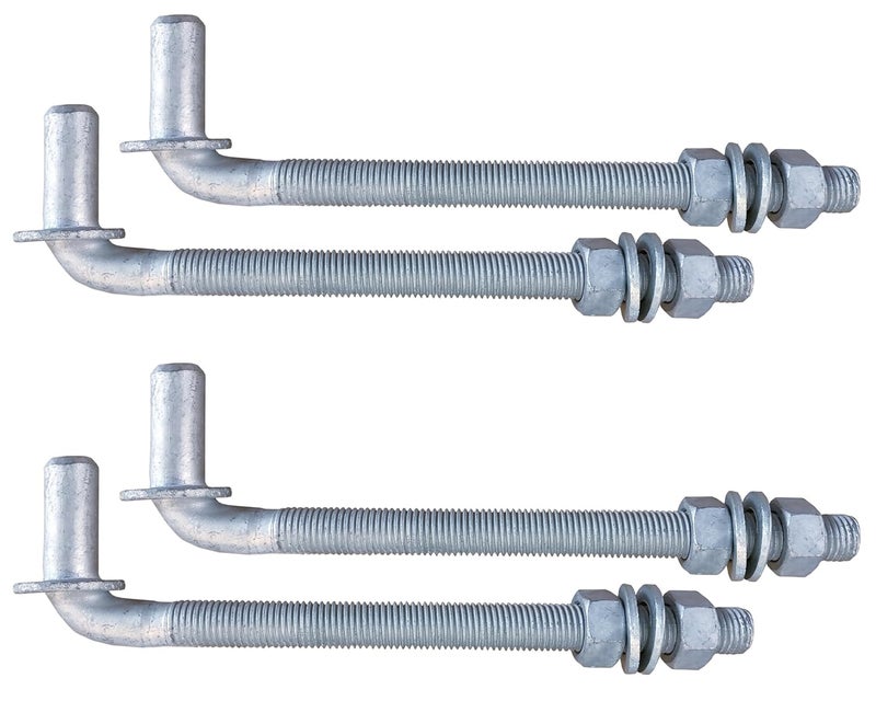 Firofend J-Bolt Gate Hinge, Hot-dip Galvanized J Bolt with 5/8" Gate Hinge. Farm Gate Hinges for Chain Link Fence Mostly Used in Frams, Back Yard, Frence Etc. Include Nut Washer (9"(4PCS)) - Image 1