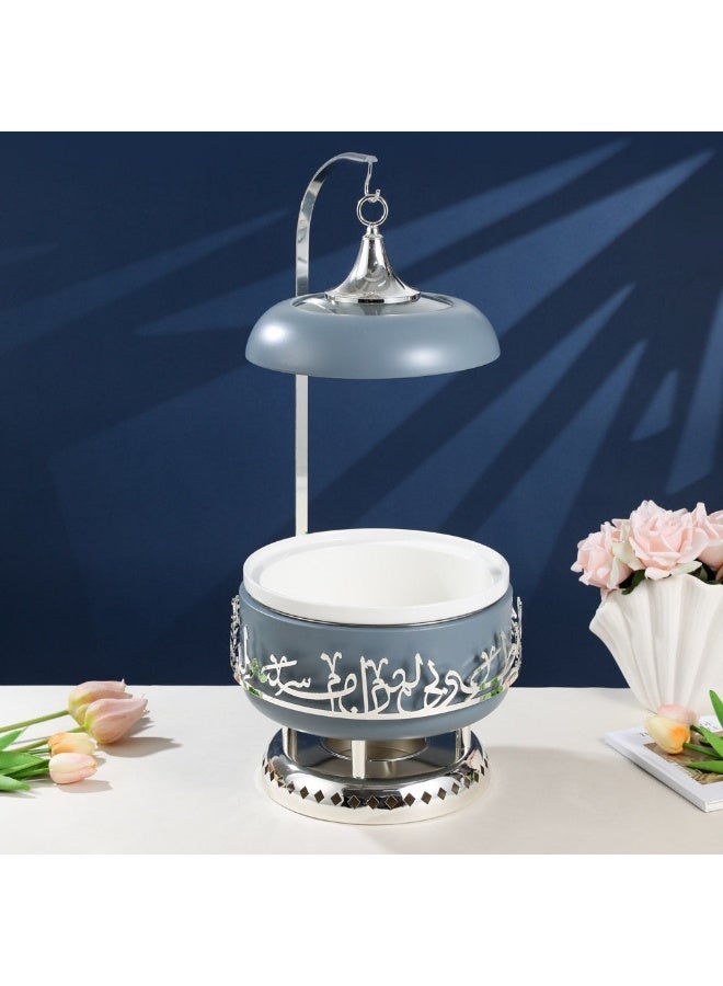 SIDDIQ Jiwar Serving Buffet Medium Blue Silver-HJ1365 