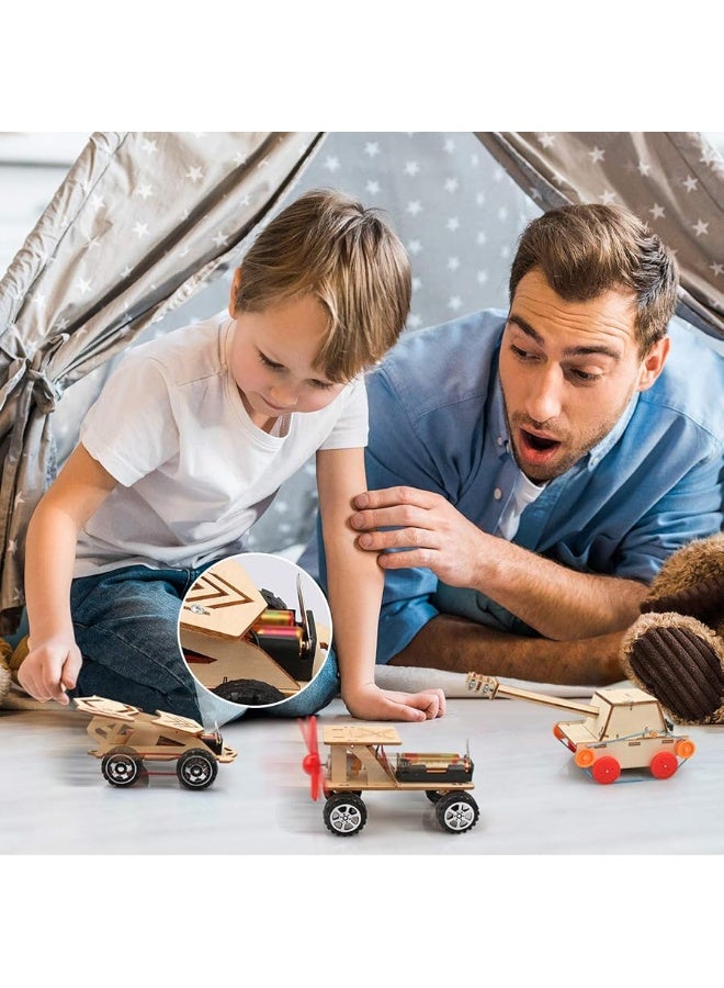 Poraxy 5 in 1 STEM Kits for Kids Ages 8-10, Science Building Projects Crafts for Boys 8-12, Wooden Model Car Kits, Toys for Ages 8-13, 3D Puzzles, Gifts for 7 8 9 10 11 12 13 Year Old Boys and Girls - Image 5