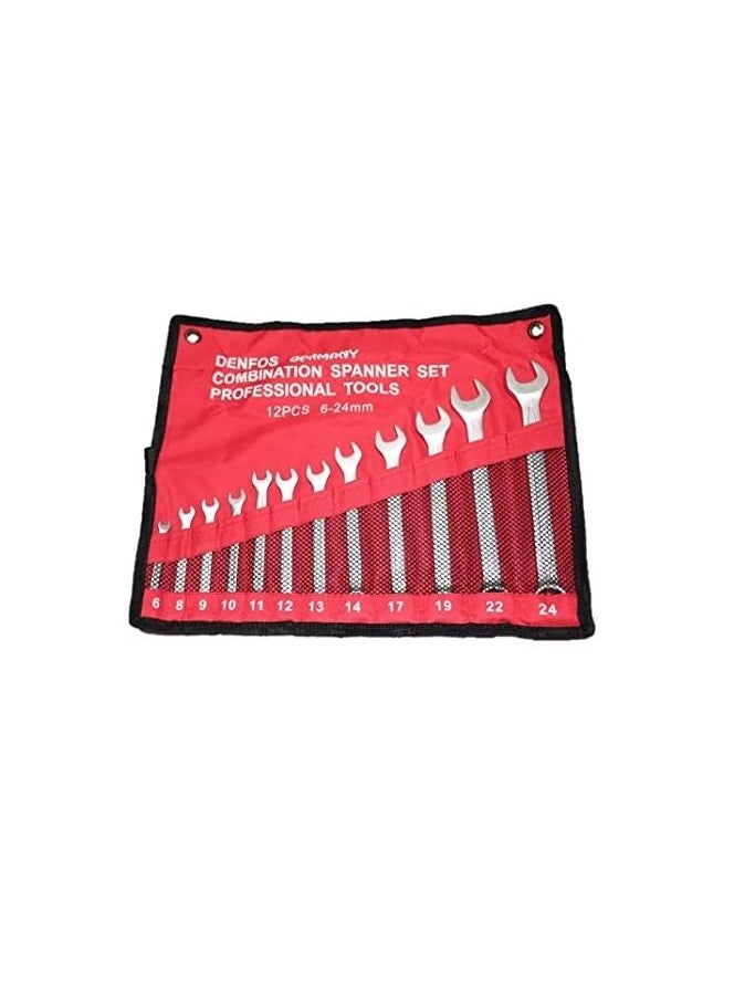 DENFOS Combination Spanner Set of 12 pcs (6mm-24mm)  - Image 1