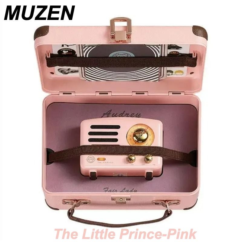 Muzen The Little Prince Desktop Mini Speaker with OTR FM Radio Bluetooth Wireless Metal Music Player, Pink - Image 1