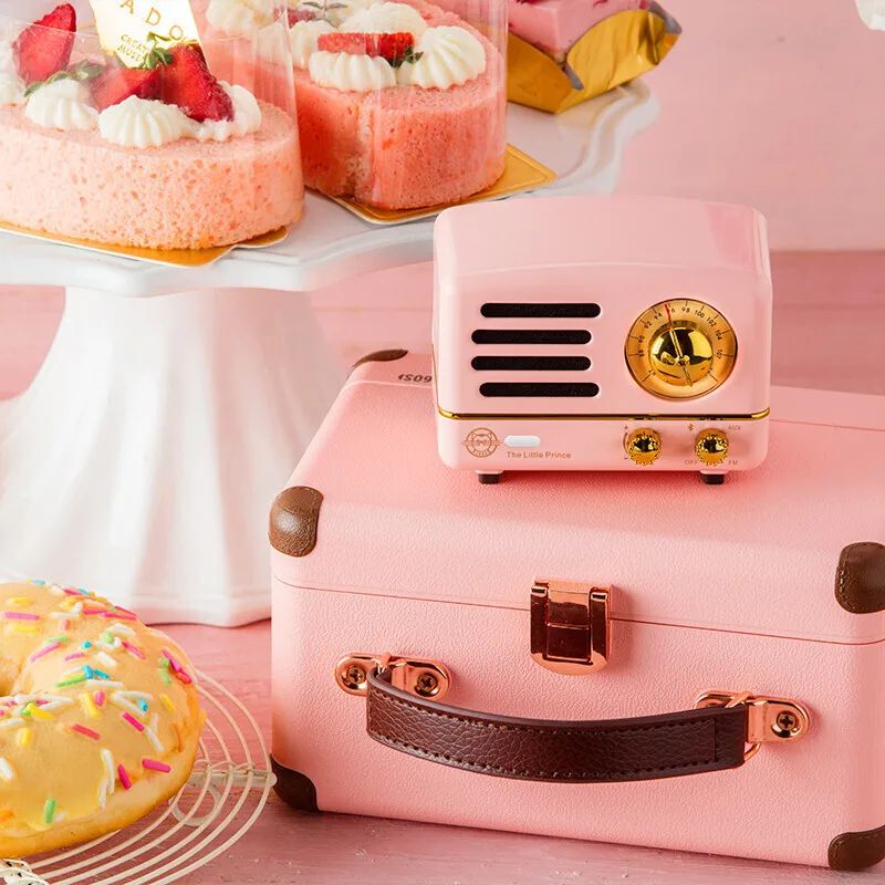 Muzen The Little Prince Desktop Mini Speaker with OTR FM Radio Bluetooth Wireless Metal Music Player, Pink - Image 3