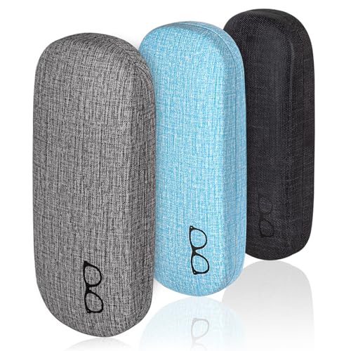 RayLove 3-Pack Hard Shell Eyeglasses Case Large Reading Glasses Hard Case - Image 1