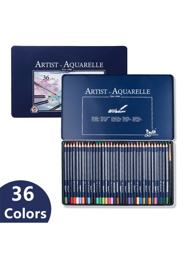 مجموعة أقلام تلوين مائية مع فرشاة - 36 لون، أقلام مائية احترافية بمقبض ثلاثي، هدية مثالية للأطفال والمبتدئين، لعيد الأضحى، المدرسة والمناسبات - Image 1