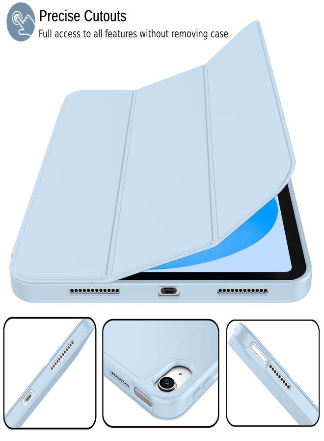 iMieet جراب iMieet لجهاز iPad (A16) من الجيل الحادي عشر/الجيل العاشر [11 بوصة 2025/10.9 بوصة 2022] مع حامل قلم، غطاء ذكي ثلاثي الطي مع ظهر TPU ناعم، خاصية التشغيل/الإيقاف التلقائي (أزرق سماوي) - Image 2