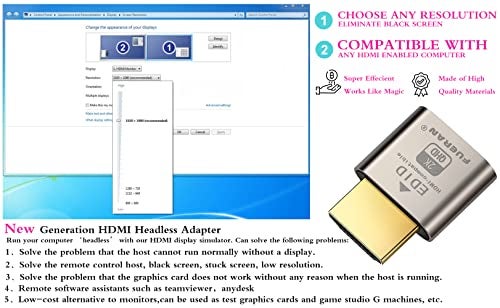 FUERAN HDMI Dummy Plug Headless Ghost Display Emulator HDMI-Compatible（Fit Headless-1920x1080 New Generation@60Hz） (HDMI2.0-2K-1P) - Image 5