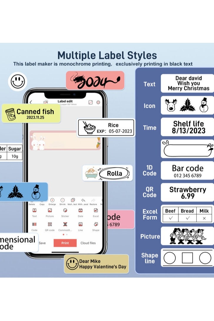 كيدل طابعة صغيرة تعمل بتقنية البلوتوث لصنع الملصقات - Image 2