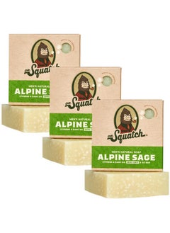 Dr. Squatch Men'S Bar Soap - 3-Pack Alpine Sage - All Natural Bar Soap For Men - 3 Bars Of Soap - Smell Like A Warm Mountain Breeze  - Image 1