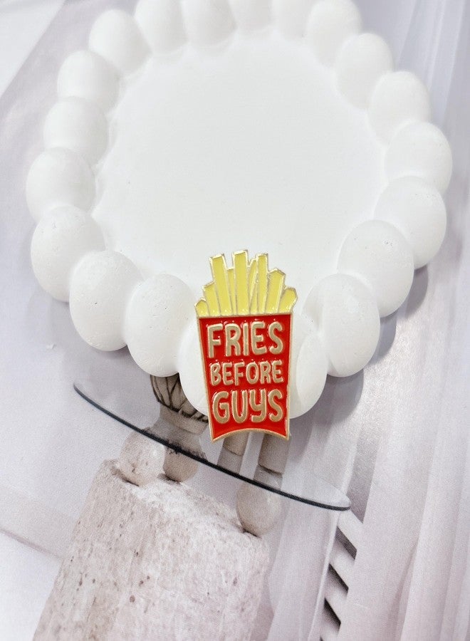 Cykdohy Creative French Fries Brooch for Women Men Funny "Fries Before Guys" Letter Cute Food Enamel Pins Novelty Fastfood Brooches Lapel Pin Badge Jean Collar Bag Hat Clothing Backpacks Jacket Decorate - Image 4