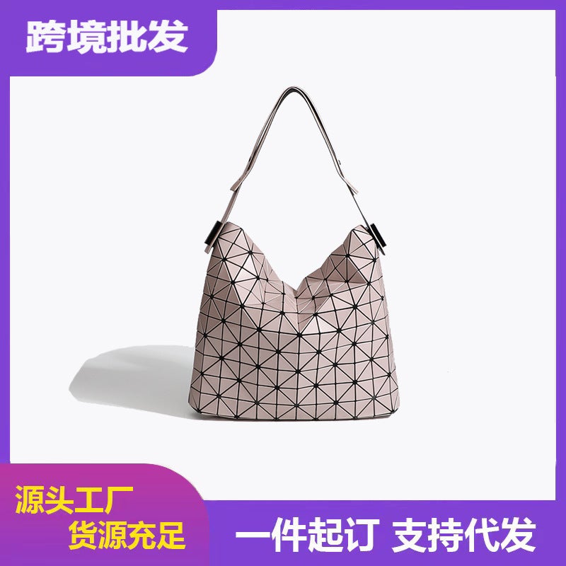 Baguette Bag Underarm Bag Style Bag Women'S Geometric Plaid Bag High-End Western Style Shoulder Bag Handbag - Image 2