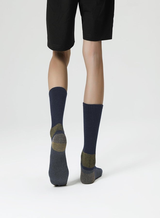 WANDER Merino Wool Socks Men 3 Pairs Cushioned Calf Boot Socks Moisturing Wicking Everyday Thermal Crew Socks - Image 5