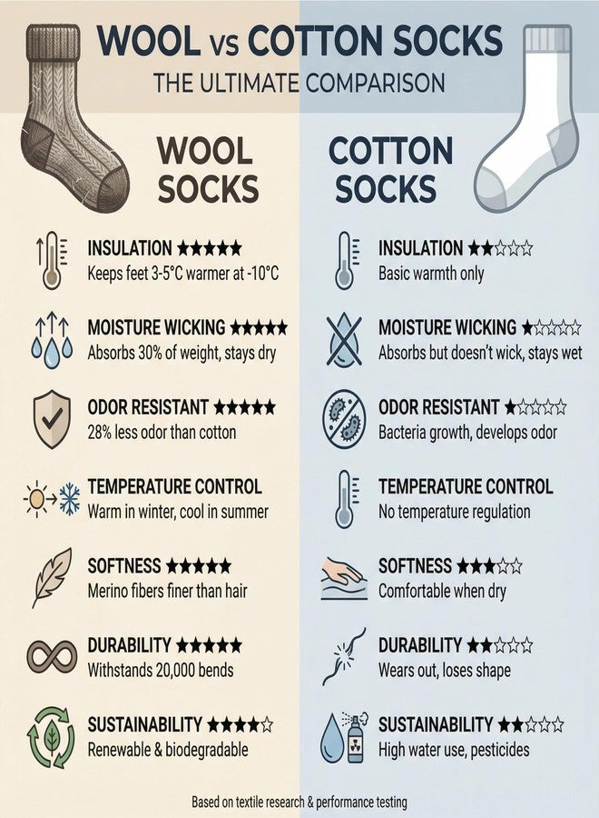 WANDER Merino Wool Socks Men 3 Pairs Cushioned Calf Boot Socks Moisturing Wicking Everyday Thermal Crew Socks - Image 4