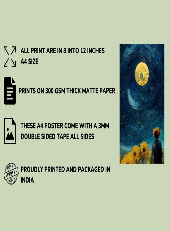 Posters Inc Aesthetic Posters for Living Room, Wall Art Decor, Home Decor Items for House Warming, Gifts For Women, Birthday Gift Items, Art Kit of 12 A4 Size Not Framed - Glue Dots Included - Image 4