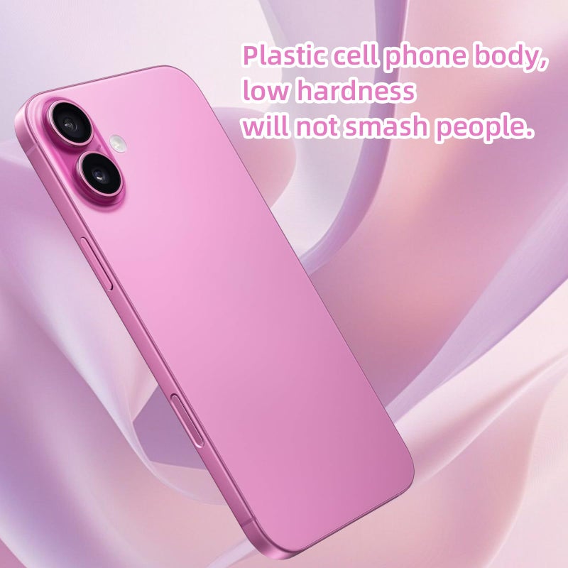 Blue Union Fake Phone Dummy Prop Phone, Play Decoy Phone Pear Phone Non-Working Phone 16, Display Phone Look Like Real Phone 16 (Pink) - Image 3