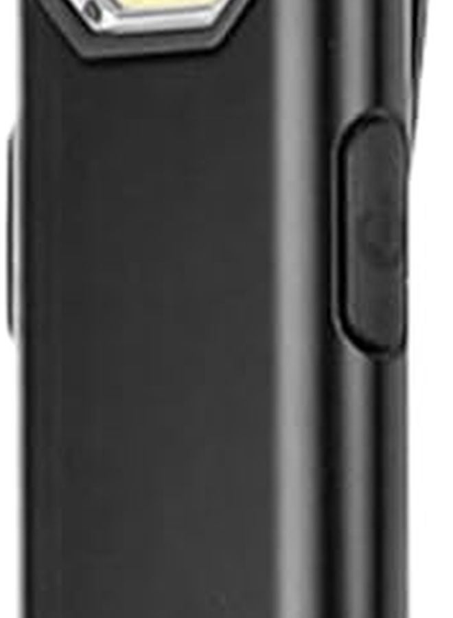 Black Portable LED Flashlight USB Rechargeable Clip On Light For Hiking Camping Travel - Image 2