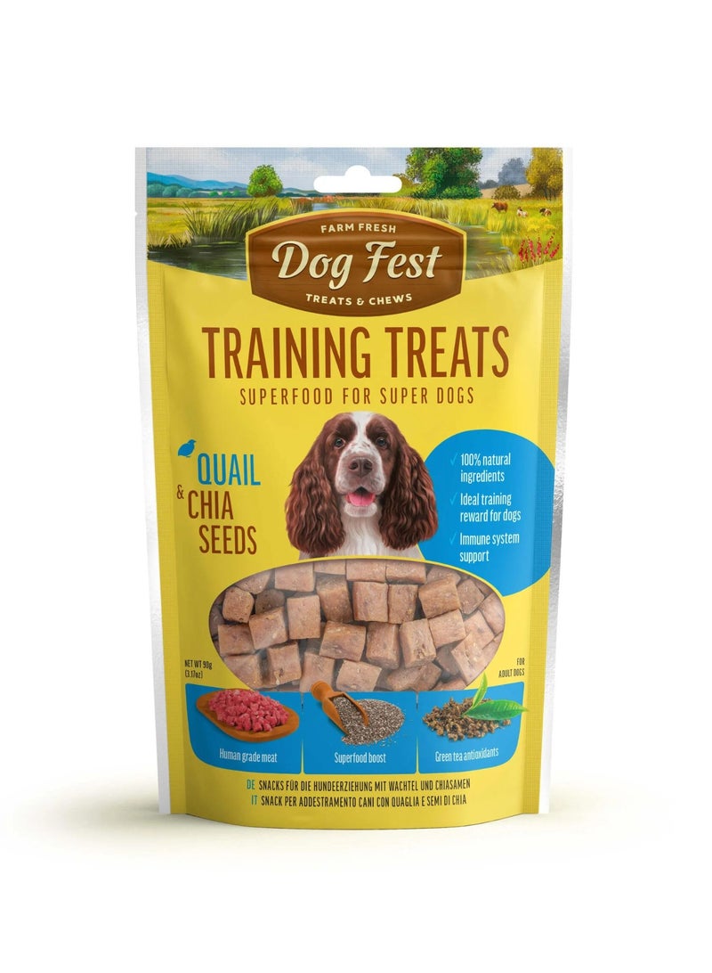 Dog Fest Training Treats – Quail & Chia Seeds | Superfood Soft Bites for Dogs – Rich in Omega 3 & 6 – 90g - Image 1