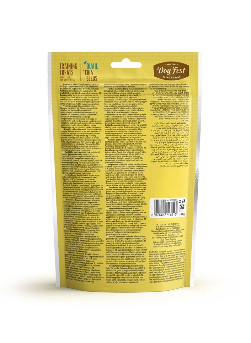 Dog Fest Training Treats – Quail & Chia Seeds | Superfood Soft Bites for Dogs – Rich in Omega 3 & 6 – 90g - Image 2