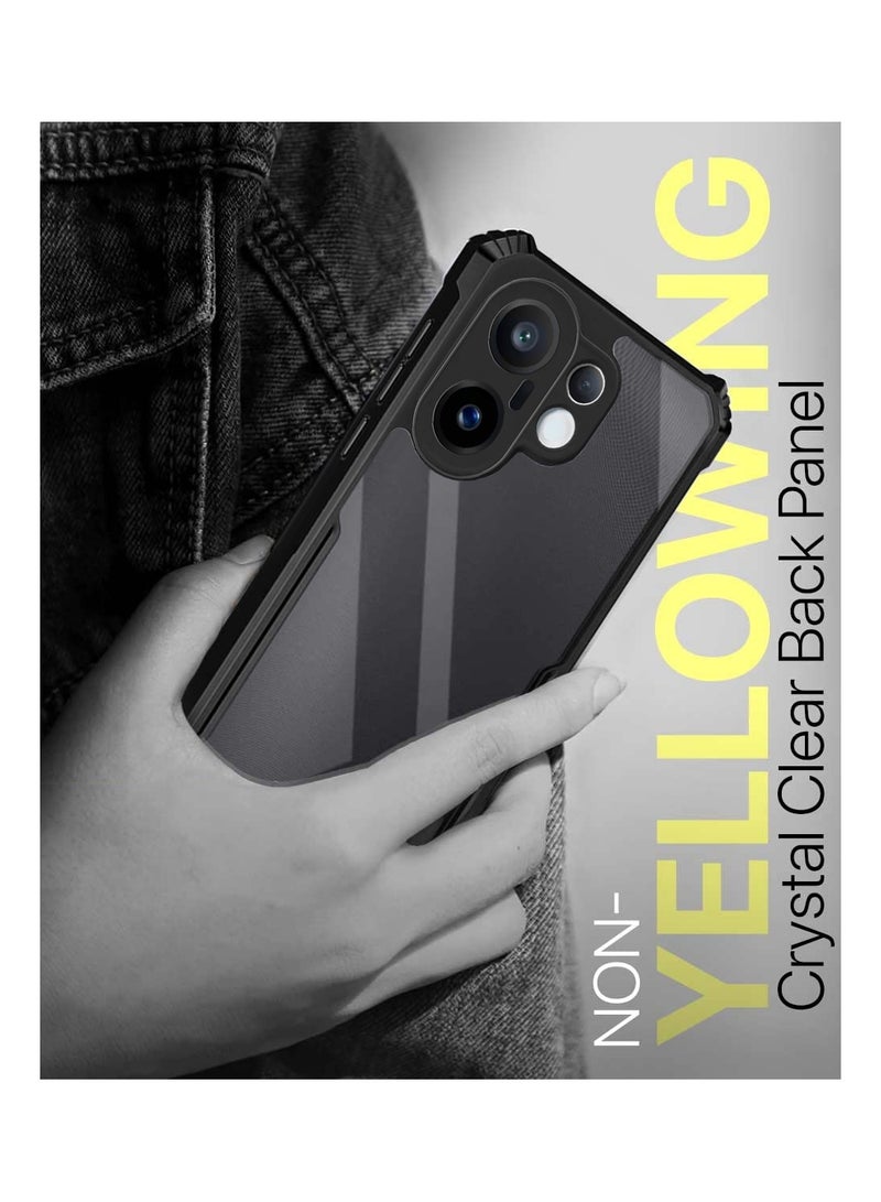 Wtech vivo X200 FE 5G 2025 Hybrid TPU Silicone with Raised Armour Bumpers Slim Case Cover (MCAPSA) - Clear/Black - Image 4