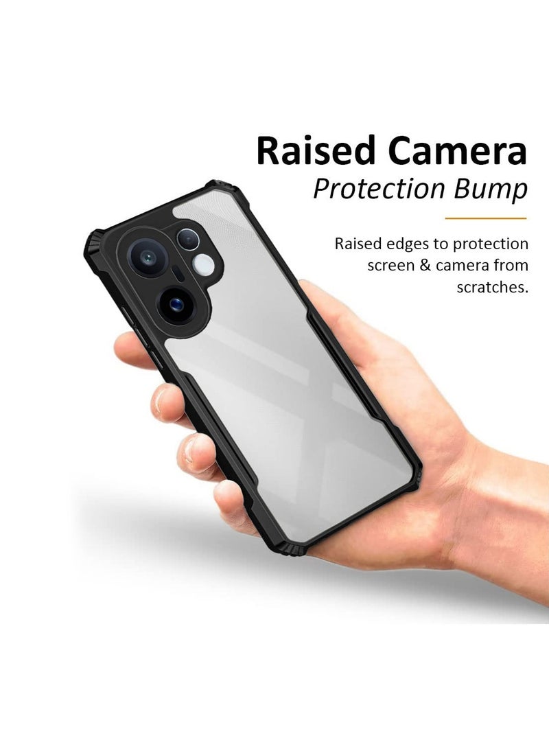 Wtech vivo X200 FE 5G 2025 Hybrid TPU Silicone with Raised Armour Bumpers Slim Case Cover (MCAPSA) - Clear/Black - Image 3