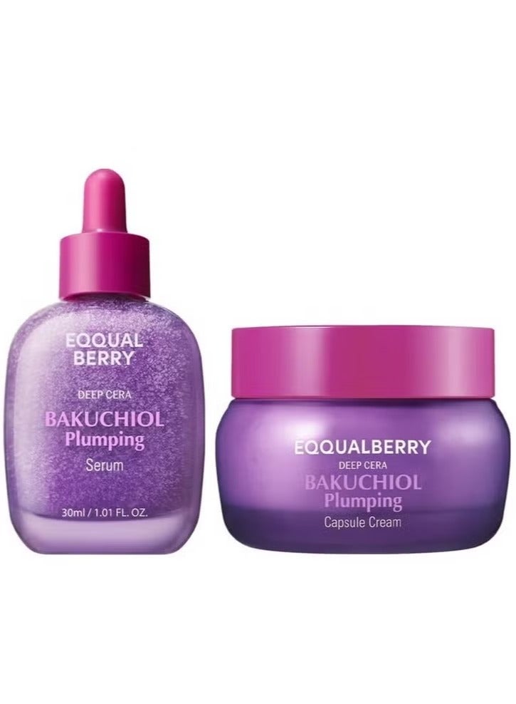 Eqqualberry Bakuchiol Plumping Serum 30ml + Bakuchiol Plumping Capsule Cream 50ml