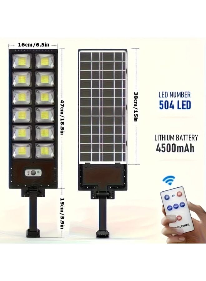 1 قطعة 504 مصباح شارع ذكي يعمل بالطاقة الشمسية مع استشعار الحرية ووحدة تحكم عن بعد - Image 3