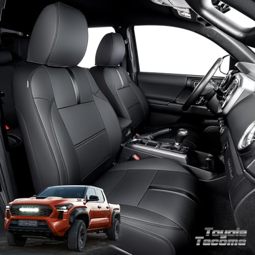 DrCarNow for Toyota Tacoma Seat Covers,Fit 2016-2022 2023 for Toyota Tacoma Leather Seat Cover Crew Cab/Double Cab WaterProof for Tacoma Accessories(Not Fit The Fourth Generation for Toyota Tacoma) - Image 1