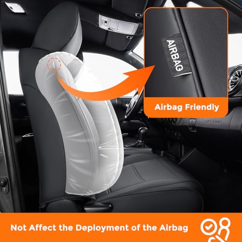 DrCarNow for Toyota Tacoma Seat Covers,Fit 2016-2022 2023 for Toyota Tacoma Leather Seat Cover Crew Cab/Double Cab WaterProof for Tacoma Accessories(Not Fit The Fourth Generation for Toyota Tacoma) - Image 5