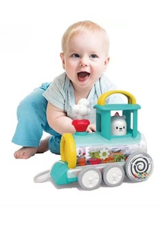 Interactive Pull-Along Train with Car Sounds, Buttons, and Flashing Lights