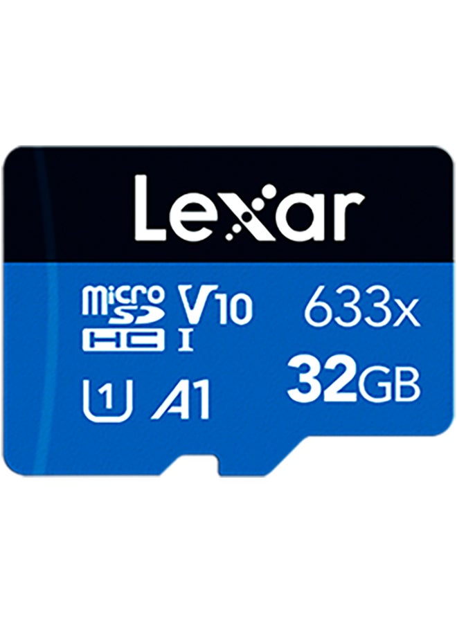 32GB High-Performance 633x microSDXC UHS-I Memory Card Blue