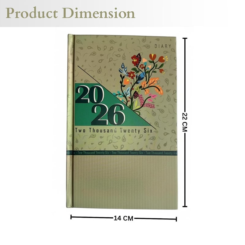 TULMAN 2026 Diary Hardcover Design Everyday Notebooks (22x14 cm), Best for Study Planner, Personal Journal, Business Planning & Stationery Lovers - muted green - 2 Pack - Image 5
