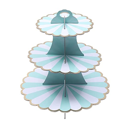 CHOCO DECOR Chocodecor Paper Cardboard 3-Tier Treat Tree Cupcake Stand for Cake Table Decoration, Multi Color, Pack of 1 - Image 2