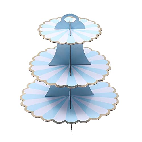 CHOCO DECOR Chocodecor Paper Cardboard 3-Tier Treat Tree Cupcake Stand for Cake Table Decoration, Multi Color, Pack of 1 - Image 3