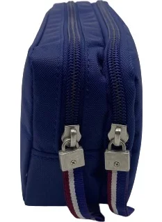 يو اس بولو اسن Embossed Pencil Case Navy Blue