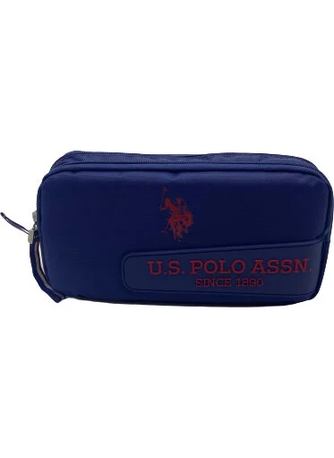 يو اس بولو اسن Embossed Pencil Case Navy Blue