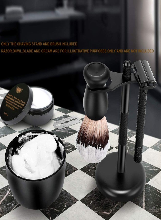 PerPro Deluxe Black Shaving Razor Stand Holder with Shaving Brush Kit,Compatible with Cartridge Razor,Gillette Razor,Safety Razor,Badger Shaving Brush - Image 4