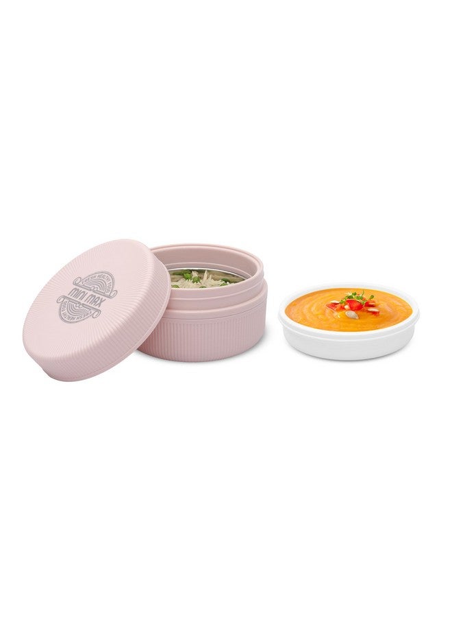JAYPEE JAYPEE Mini Max Lunch Box for School, Office, Ideal for Snacks and Meal, Keeps Food Hot & Fresh Insulated Stainless Steel Inner with Plastic Dish Inside for Office, College and Picnic, Pink, 500 ml - Image 3